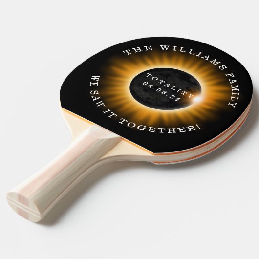 Solar Eclipse totaliteit gepersonaliseerd Tafeltennisbatje (Voorkant Gekanteld)