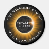 Solar Eclipse Totality 2024 Gepersonaliseerde Fami Magneet (Voorkant)