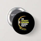 Solar Eclipse Viewing Party 2024 Totaal Solar Ecli Ronde Button 5,7 Cm (Voorkant /achterkant)