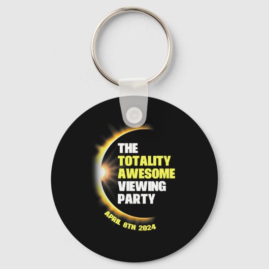 Solar Eclipse Viewing Party 2024 Totaal Solar Ecli Sleutelhanger (Voorkant)