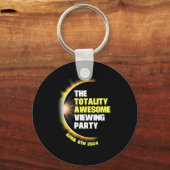 Solar Eclipse Viewing Party 2024 Totaal Solar Ecli Sleutelhanger (Voorkant)