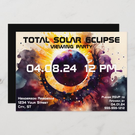 Solar Eclipse Viewing Party Kaart (Voorkant / Achterkant)