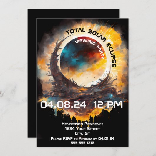 Solar Eclipse Viewing Party Kaart (Voorkant / Achterkant)