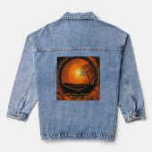 Solar Eclipse Voeg Aangepaste Tekst 2024 Sinaasapp Denim Jacket (Achterkant)
