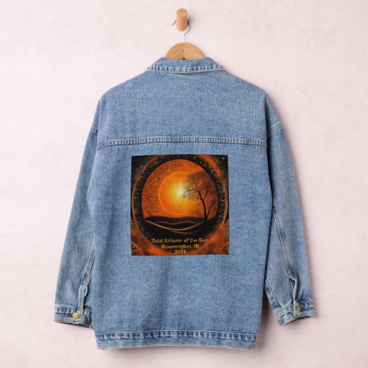 Solar Eclipse Voeg Aangepaste Tekst 2024 Sinaasapp Denim Jacket (Hangar)