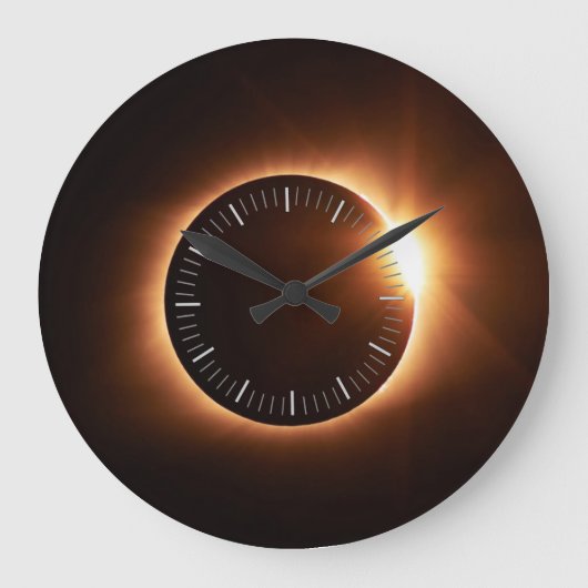 solar eclipse wall clock grote klok (Voorkant)
