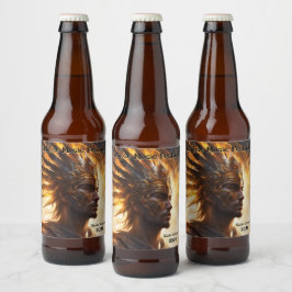 Solar Eclipse Warrior King Aanpassen Set van 6 Bier Etiket