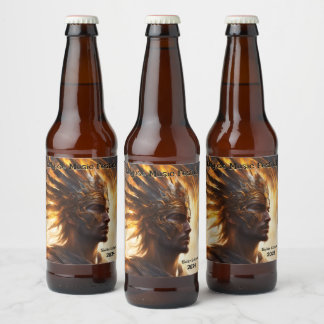 Solar Eclipse Warrior King Aanpassen Set van 6 Bier Etiket