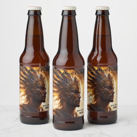 Solar Eclipse Warrior King Aanpassen Set van 6 Bier Etiket (Flessen)