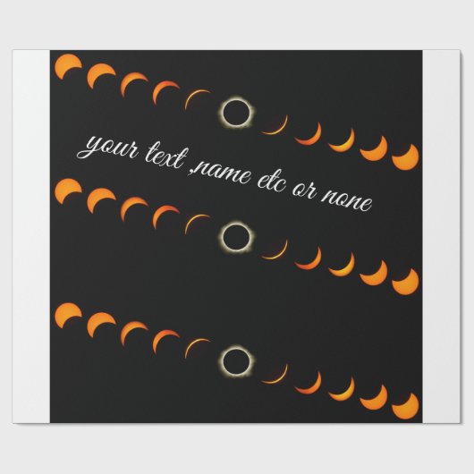 Solar Eclipse Wrapping Papier Zwart sinaasappel (Vlak)