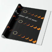 Solar Eclipse Wrapping Papier Zwart sinaasappel (Uitgerold)