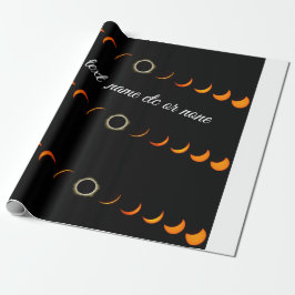 Solar Eclipse Wrapping Papier Zwart sinaasappel