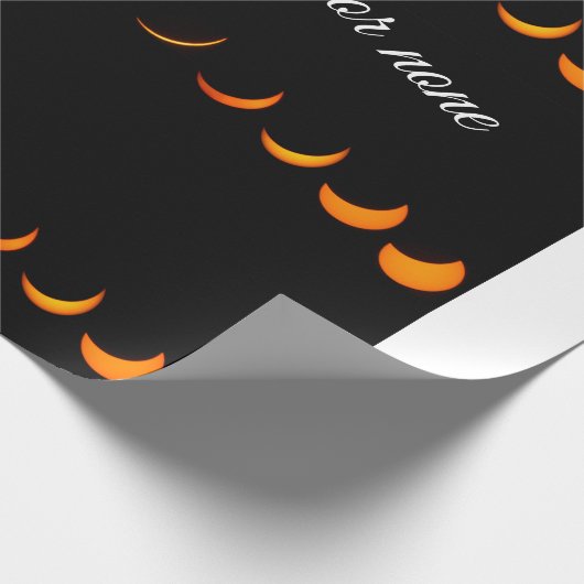 Solar Eclipse Wrapping Papier Zwart sinaasappel (Hoek)