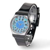 SOLAR ENERGY/Aqua Blue, White, Black Horloge (Hoek)