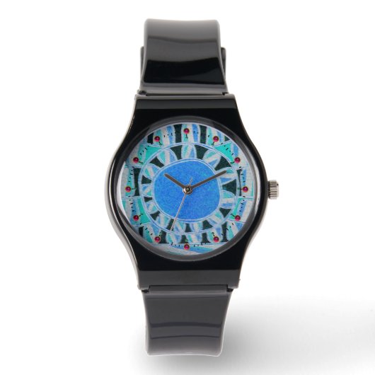 SOLAR ENERGY/Aqua Blue, White, Black Horloge (Voorkant)