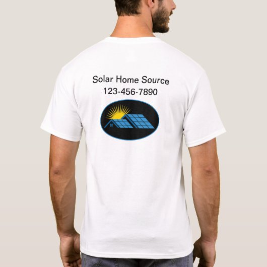 Solar Energy Business Logo Work Shirten T-shirt (Achterkant)