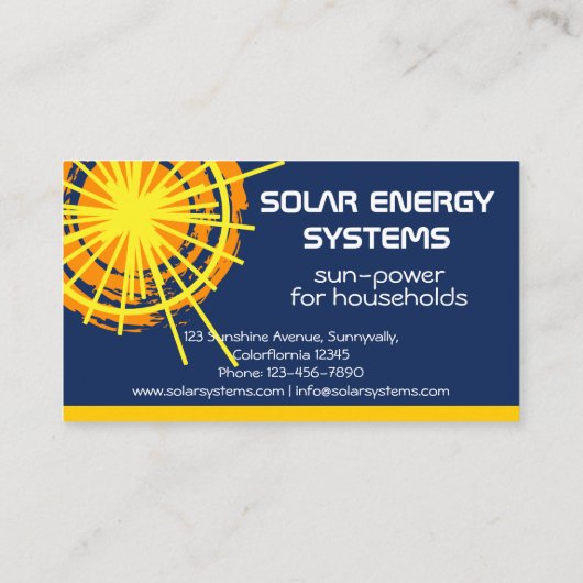 Solar Energy Engineer aanpasbaar Visitekaartje (Achterkant)