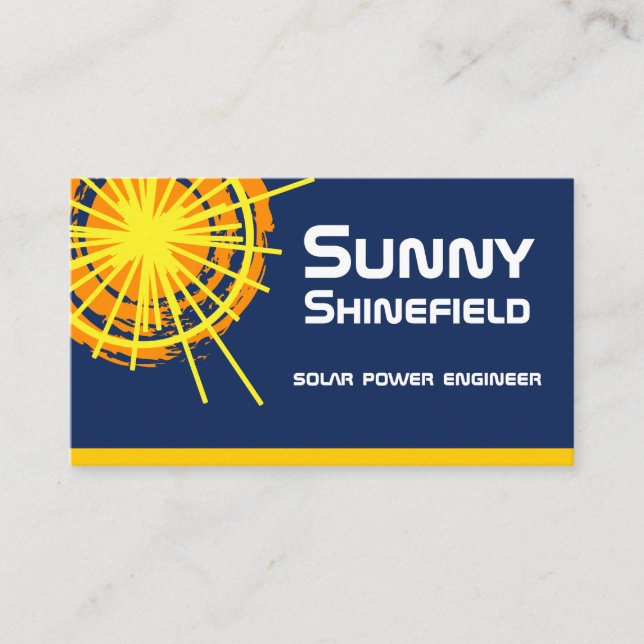 Solar Energy Engineer aanpasbaar Visitekaartje (Voorkant)
