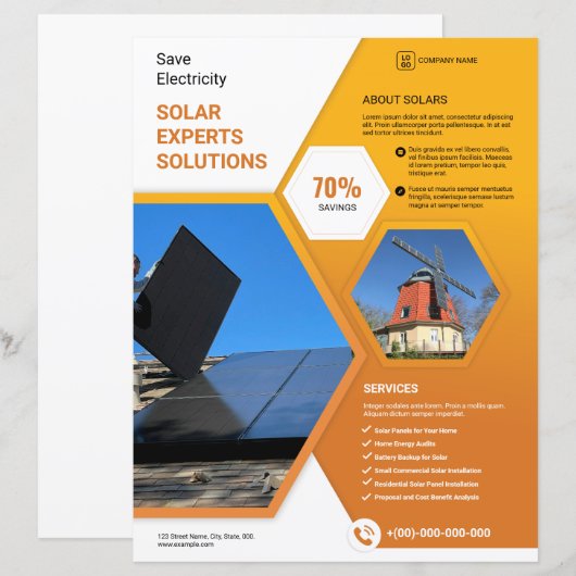 Solar Expert Flyer Sjabloon (Voorkant / Achterkant)