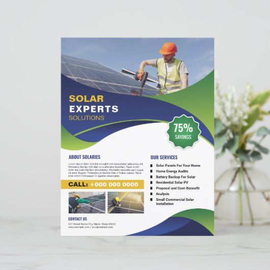 Solar Expert Solution flyer sjabloon (Staand voorkant)
