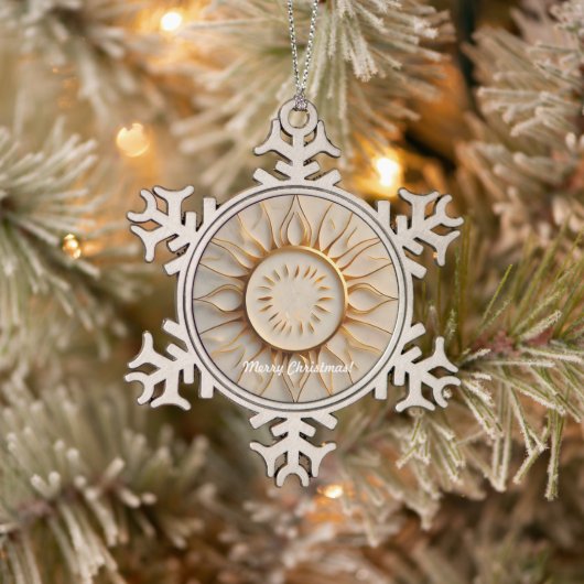 "Solar Flare Design" Tin Sneeuwvlok Ornament (Boom)