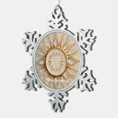 "Solar Flare Design" Tin Sneeuwvlok Ornament (Rechts)