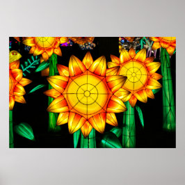 Solar Flare Sunflowers Poster