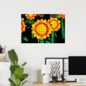Solar Flare Sunflowers  Poster (Thuiskantoor)