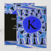 SOLAR GOLD MONOGRAM, heldere blauwe turquase zwart Kaart (Voorkant / Achterkant)