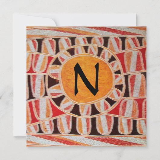 SOLAR GOLD MONOGRAM, heldergeel oranje zwart Kaart (Voorkant)