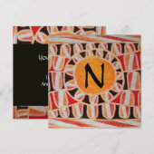 SOLAR GOLD MONOGRAM, heldergeel oranje zwart Kaart (Voorkant / Achterkant)