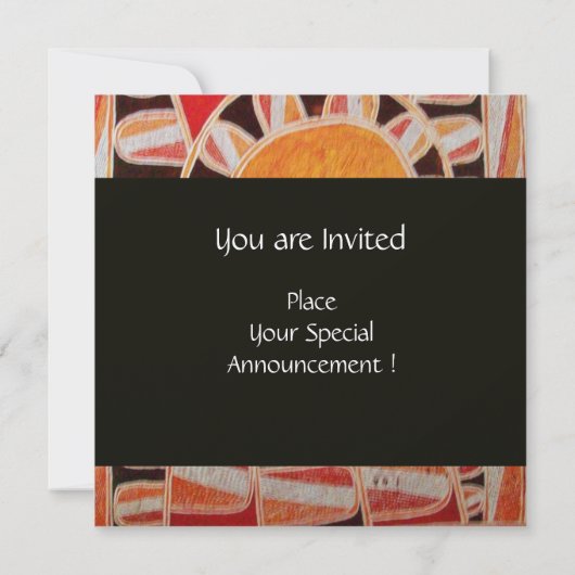 SOLAR GOLD MONOGRAM, heldergeel oranje zwart Kaart (Achterkant)