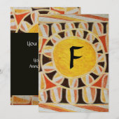 SOLAR GOLD MONOGRAM, heldergeel oranje zwart Kaart (Voorkant / Achterkant)