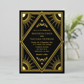 Solar Gothic Elegante Trouwkaart Huwelijksuitnodig Folie Uitnodiging (Staand Voorkant)