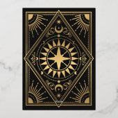 Solar Gothic Elegante Trouwkaart Huwelijksuitnodig Folie Uitnodiging (Achterkant)