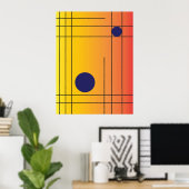 Solar Grid nr. 1 — Moderne Geometrische Wandkunst Poster (Thuiskantoor)