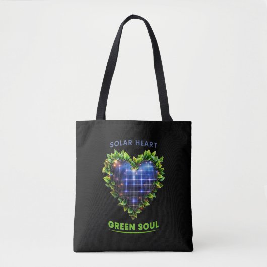 Solar Heart Green Soul – Solarpunk Canvas tas (Voorkant)