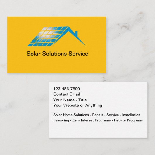 Solar Home Solutions Business Cards Visitekaartje (Voorkant / Achterkant)