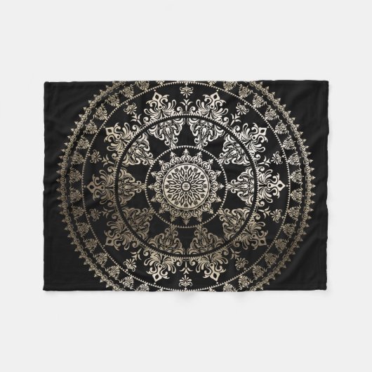 Solar Mandala Gold - Aangepaste kleur Fleece Deken (Voorkant (Horizontaal))