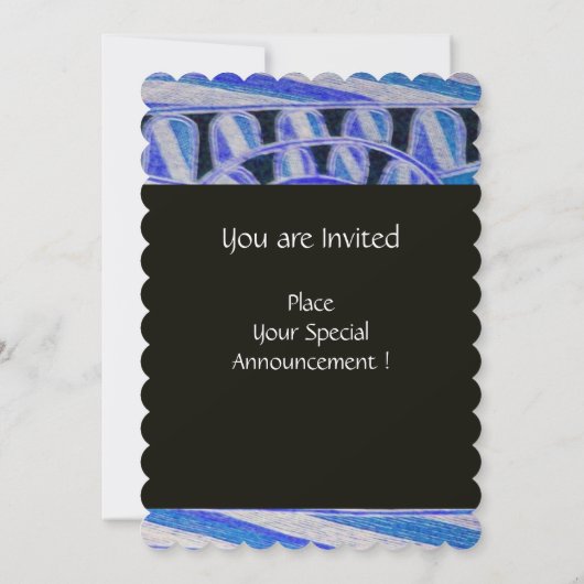 SOLAR MONOGRAM Geometric BlueTurquoise White Black Kaart (Achterkant)