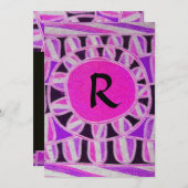SOLAR MONOGRAM, helder roze zwart wit Kaart (Voorkant / Achterkant)