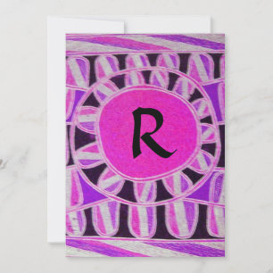 SOLAR MONOGRAM, helder roze zwart wit Kaart