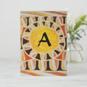 SOLAR MONOGRAM, heldergeel oranje zwart wit Kaart (Staand voorkant)