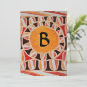 SOLAR MONOGRAM, heldergeel oranje zwart wit Kaart (Staand voorkant)