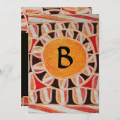 SOLAR MONOGRAM, heldergeel oranje zwart wit Kaart (Voorkant / Achterkant)