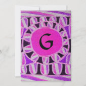 SOLAR MONOGRAM, helderroze violet zwart goudmetaal Kaart (Voorkant)