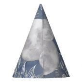 Solar Mystique | Dusty Blue Silver Moon Stars Sun Feesthoedjes (Achterkant)