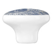 Solar Mystique | Dusty Blue Silver Moon Stars Sun Keramische Knop (Zijkant)