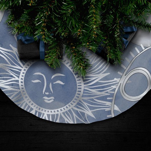Solar Mystique | Dusty Blue Silver Moon Stars Sun Kerstboom Rok