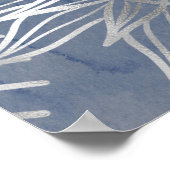 Solar Mystique | Dusty Blue Silver Moon Stars Sun Poster (Hoek)